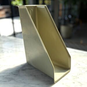 Eldon Office Products Vintage 1983 Bin Desk Organizer Magazine Holder Beige Tan